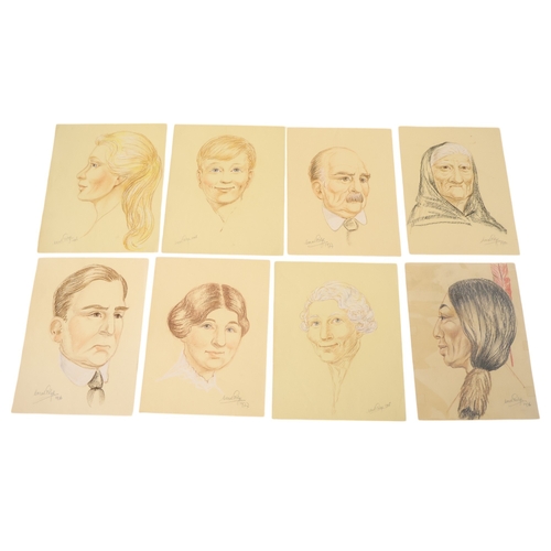 1937 - A group of portraits to include thirteen pastel drawings dating 1955-80 by Coral Polge (British, 192... 