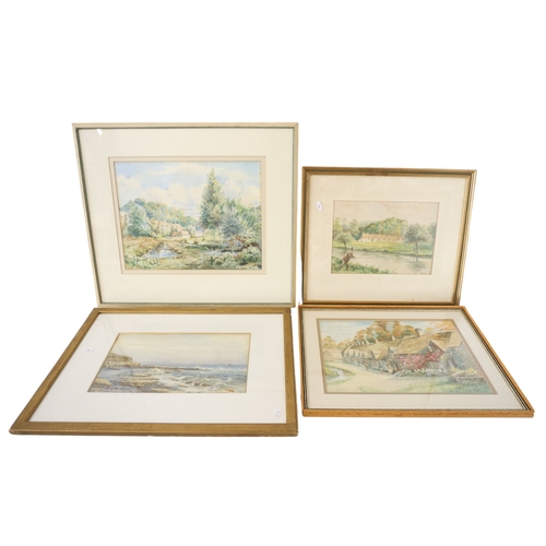 1946 - A group of four 19th-20th century British watercolours: Arthur Powell May (British 1824-1900) - Rock... 