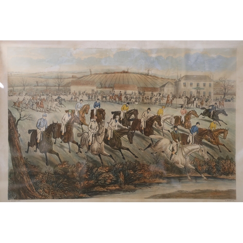 1936 - After Charles Hunt (1803-1877) - 'Cheltenham Annual Grand Steeple Chase', plates 1-4, hand-coloured ... 