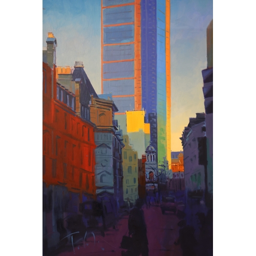 1901 - Toby Mulligan (British, b.1969) - 'London City II', oil on canvas, signed, 90 x 126 cm, frame dimens... 