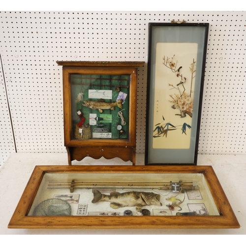 1919 - A group of framed paintings and other items to include: A gouache of bluebells in the woods signed F... 