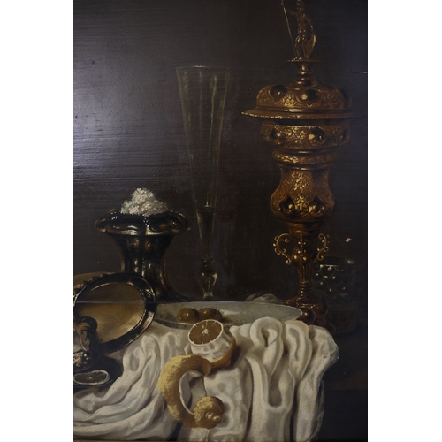 1923 - Manner of Willem Claesz. Heda (1594-1680/82) - Still life of silver and glassware with a crab and le... 