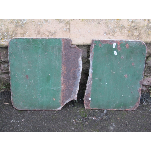 1038 - An old  cast iron railway notice of rectangular form with raised lettering and layers of over painte... 