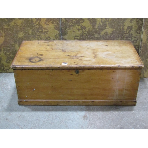 1140 - A 19th century pine box with hinged lid, 32 cm high x 84 cm x 40 cm