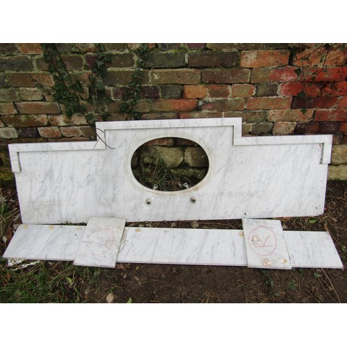 1003 - A Shanks Patent glazed ceramic hand wash basin and supports (AF), together with a white and grey fle... 