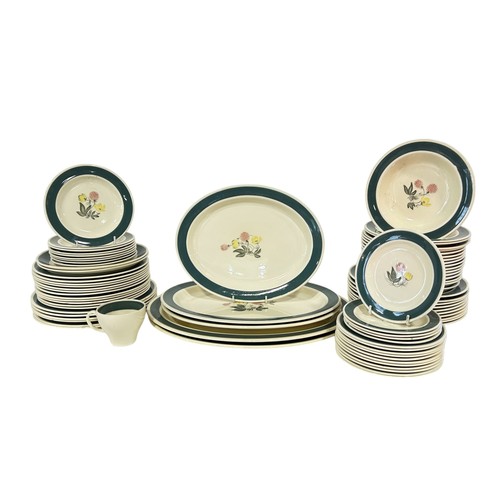 65 - A group of Susie Cooper dinner wares ‘Meadowsweet’ pattern (2370) to include graduated meat plates, ... 