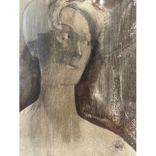 2009 - John W. Mills  PPRBS ARCA FRSA (1933-2023) - 'Jo' (portrait of the artist's wife, 1961), graphite an... 