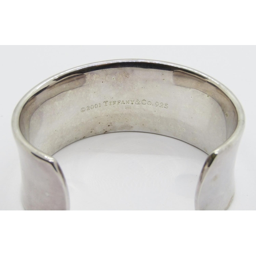 339 - Tiffany & Co. silver cuff bangle, stamped '925 T & CO 1837' to exterior and '2001 Tiffany & Co. 925'... 