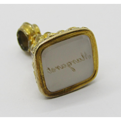 340 - Mixed group of antique jewellery and bijouterie to include a gilt metal seal fob engraved 'Margaret'... 