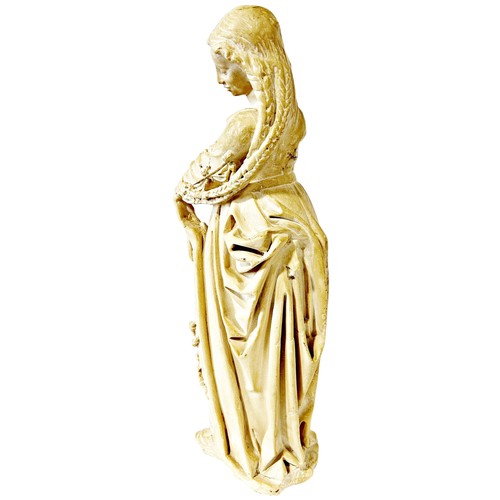 24 - A plaster figure of La Sybille Agrippa de Broin, stamped 'M' for Musee de Louvre, 49cm high.