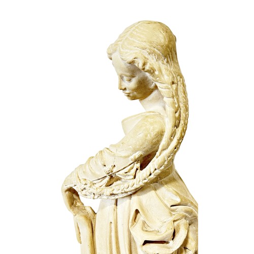 24 - A plaster figure of La Sybille Agrippa de Broin, stamped 'M' for Musee de Louvre, 49cm high.