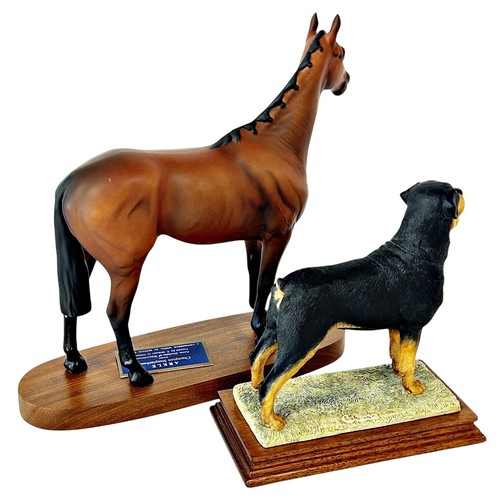 25 - A Beswick figure of the racehorse Arkle, Champion Steeple Chaser on a polished timber plinth, togeth... 