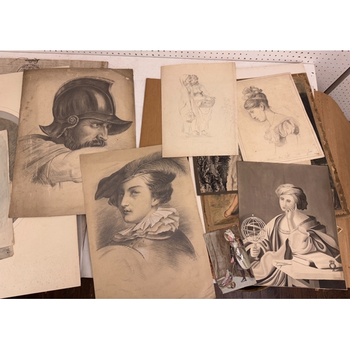 2001 - A collection of 19th century drawings and paintings (some signed and inscribed including Emily Parry... 