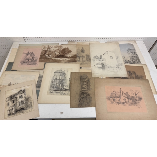 2005 - A large group of 18th and 19th century drawings and watercolours of country scenes, landscapes and r... 