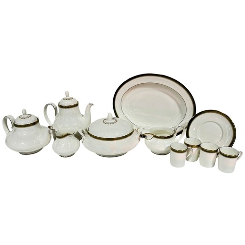 1 - A Royal Doulton Clarendon pattern porcelain dinner, tea and coffee service with eight place settings... 