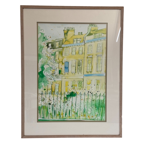 2006 - Sasha Barnes (Contemporary) - Georgian terraced houses, Bath, Watercolour and ink on paper, signed l... 