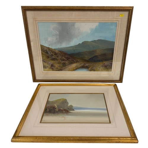 2012 - Reginald Daniel Sherrin (1891-1971) - Two gouache paintings of a moorland and coastal landscape, bot... 