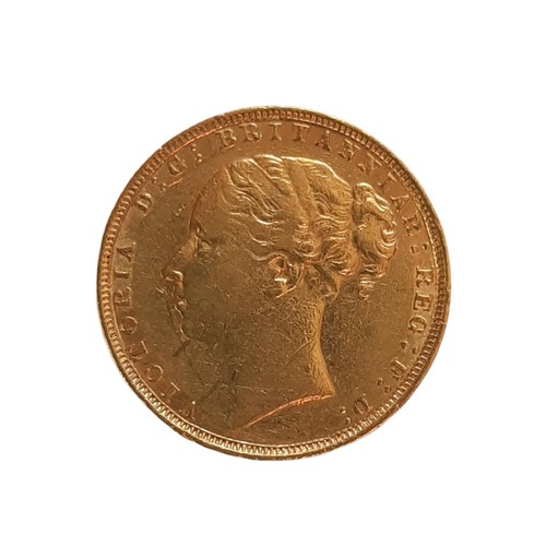 73 - Victoria, 1837-1901. 1884 Full gold Sovereign. Young head. London mint. (1 coin)