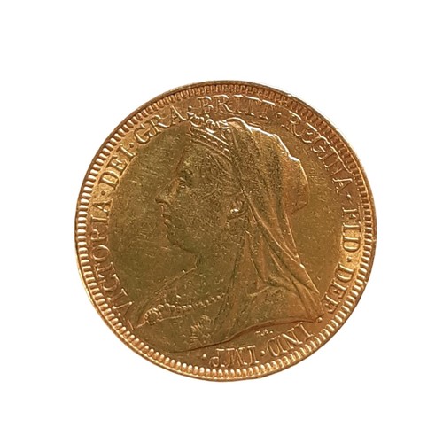 95 - Victoria, 1837-1901. 1893 Full gold Sovereign. Veiled bust. (1 coin)