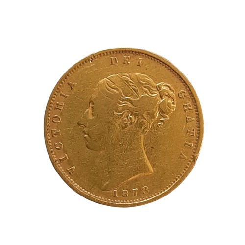 64 - Victoria, 1837-1901. 1873 Half Sovereign. Die 278. Young head. Shield reverse. (1 coin).