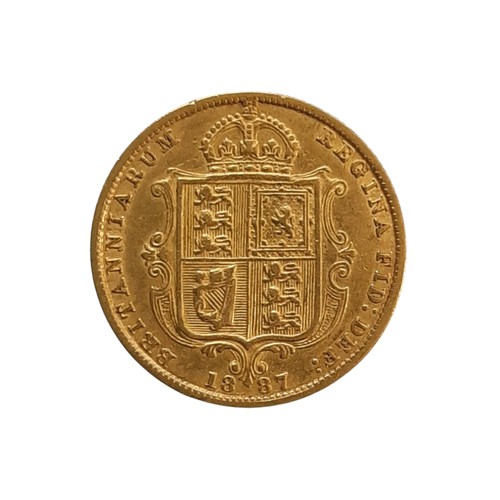 81 - Victoria, 1837-1901. 1887 Gold half Sovereign. Jubilee bust. Shield reverse (1 coin)