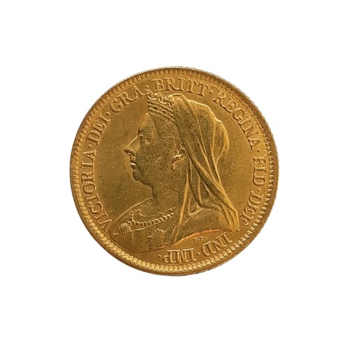 96 - Victoria, 1837-1901. 1893 Half gold Sovereign, Veiled bust. Mint error, struck oﬀ centre (1 coin).