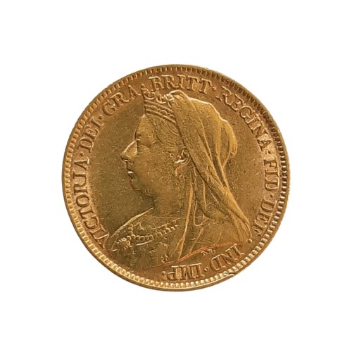 111 - Victoria, 1837-1901. 1899 Gold half Sovereign. Veiled Head. (1 coin)