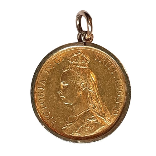 82 - Victoria, 1837-1901. 1887 Double gold Sovereign, in 9ct yellow gold pendant mount, gross weight 19g.... 