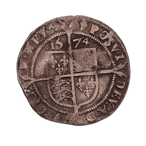 45 - Elizabeth I, 1558-1603. Silver sixpence, 1574. (1 coin).