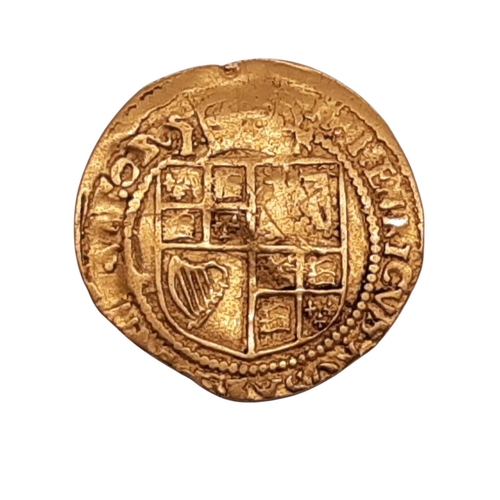 47 - James I, 1603-25. Gold Crown of Five Shillings, mm. Tower, 1612-13. Second coinage. 3rd bust right. ... 