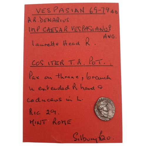 21 - Roman Empire. Vespasian, 69-79 AD. AR Denarius. Rome mint. (1 coin)