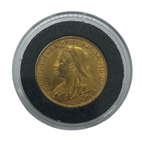 108 - Victoria, 1837-1901. 1898 Full gold Sovereign, in loose capsule case. (1 coin)