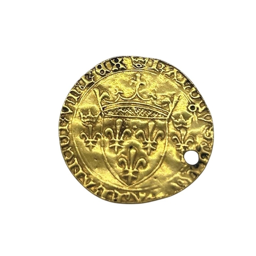 44 - France, Louis XI 1461-1483. A drilled gold Ecu d'Or à la Couronne (circa 1461-74) 3.1g. (one coin)