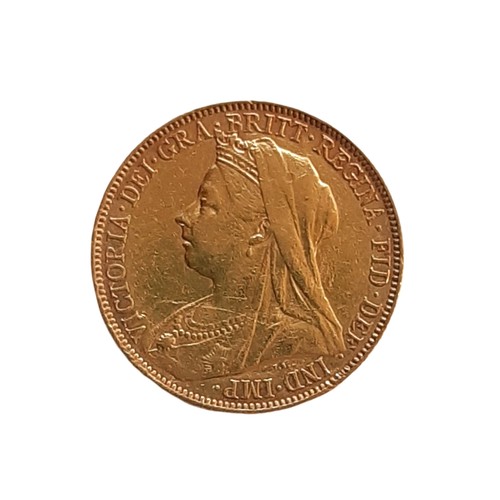 107A - Victoria, 1837-1901. Full gold Sovereign, 1898. Veiled bust. (1 coin)