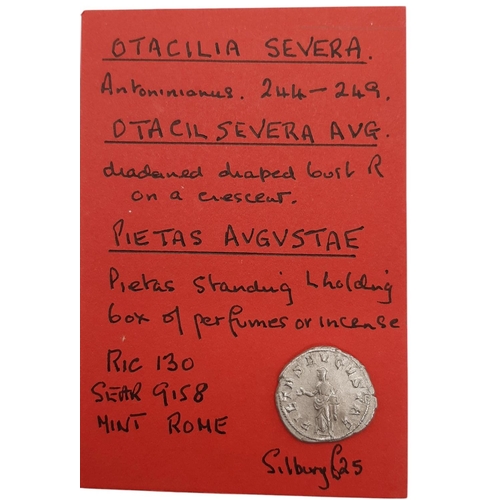 34 - Roman Empire. Otacilia Severa, 244-249 AD. AR Antoninianus. Rome mint. (1 coin)