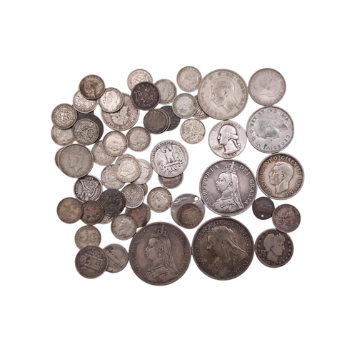 265 - A collection of Victorian and later British and other world silver coinage to include Crowns 1892 an... 