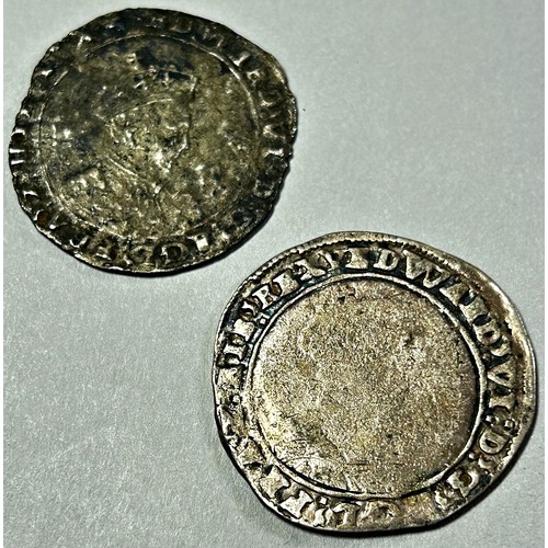 44A - A base shilling - 1549, together with a 1651 silver shilling