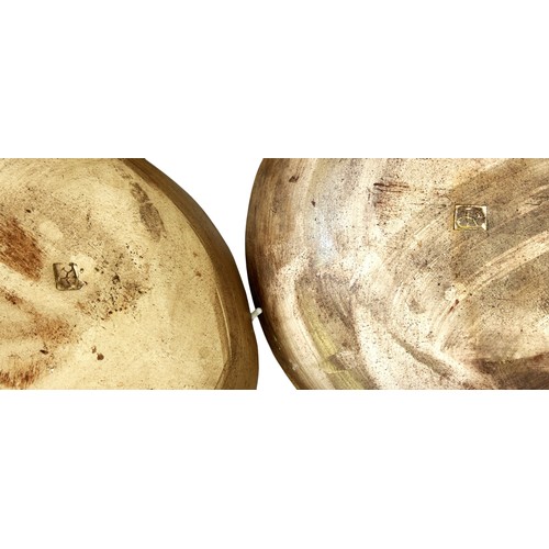 Dr Allan Peacey Studio Pottery - Four slipware dishes with crinkle ...