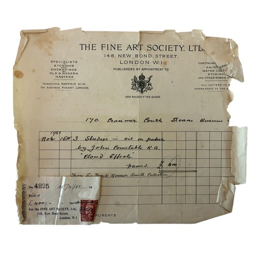 185 - Attributed to John Constable R.A. (1776-1837) - Three Cloud Studies, oil on paper, with The Fine Art... 