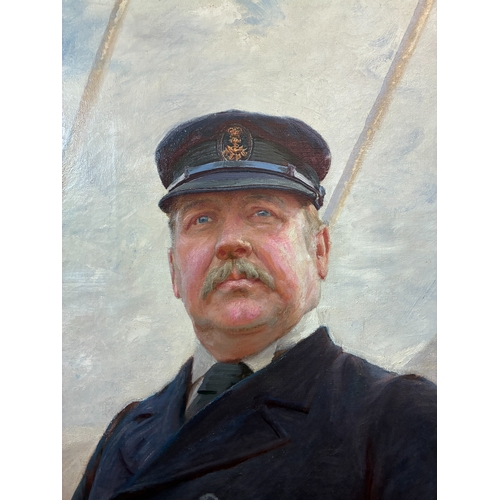 219 - Edward John Gregory (British, 1850-1909) - Portrait of Samuel Radcliffe Platt, Esq., J.P., D.L., on ... 