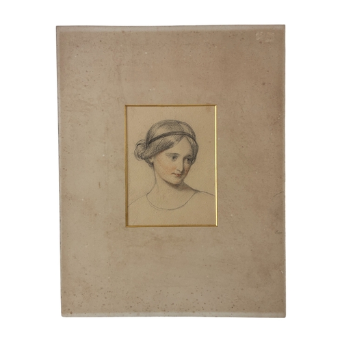 184 - Follower of Sir Thomas Lawrence (1769-1830) - Portrait of a young girl, quarter-length looking to on... 