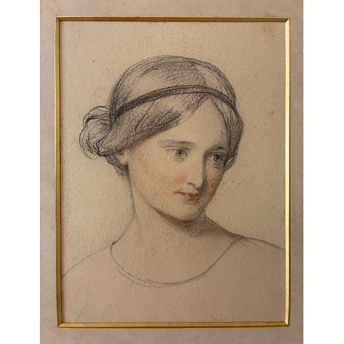 184 - Follower of Sir Thomas Lawrence (1769-1830) - Portrait of a young girl, quarter-length looking to on... 
