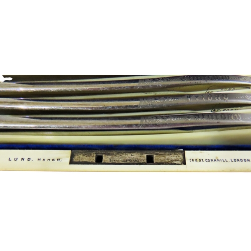 1 - A good Victorian cased set of seven straight or ‘cut throat’ razors, the hinged tortoiseshell case o... 
