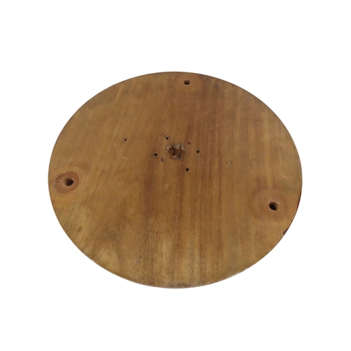 22 - A very large 19th century carved walnut display stand of circular form, 38.5cm diameter