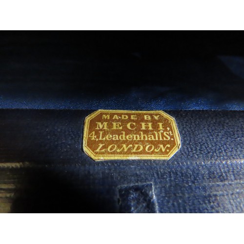 24 - A good early Victorian coromandel cased lady’s travelling dressing set, the hinged cover with vacant... 