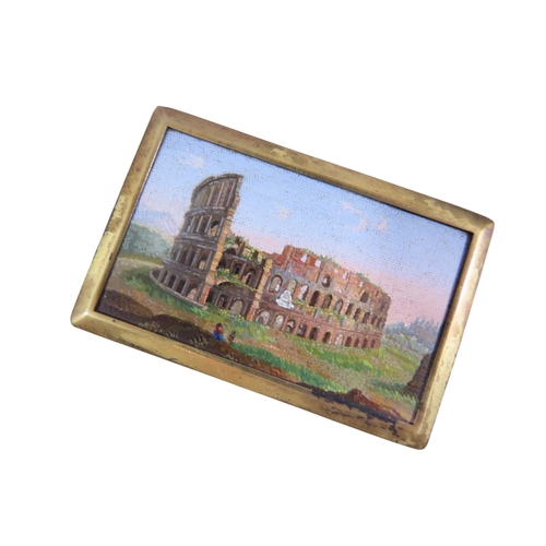 2 - A fine cased 19th century Italian Grand Tour polished granite box, the hinged cover inset with a fin... 