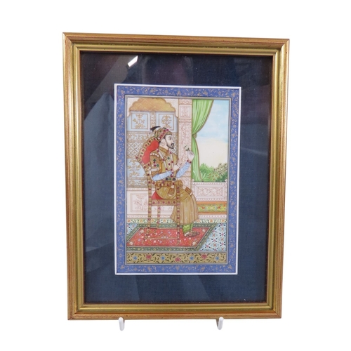 3 - A fine Indian Moghul school portrait miniature depicting Shah Jahan I (1592-1666) presented in full-... 