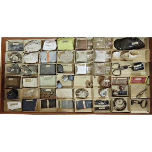 27 - An unusual Victorian pine ‘educational box’ or Wunderkammer collection case, the hinged cover openin... 