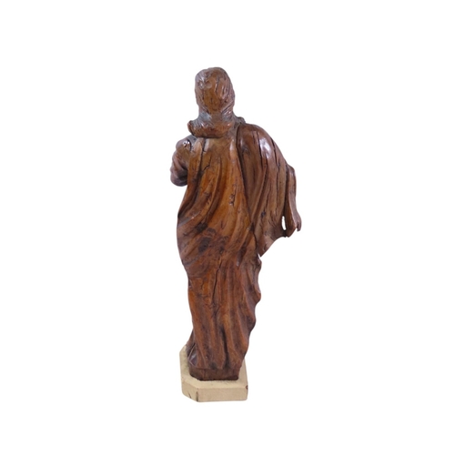 36 - A good early continental ecclesiastical carved boxwood figure, likely depicting St. John the Evangel... 
