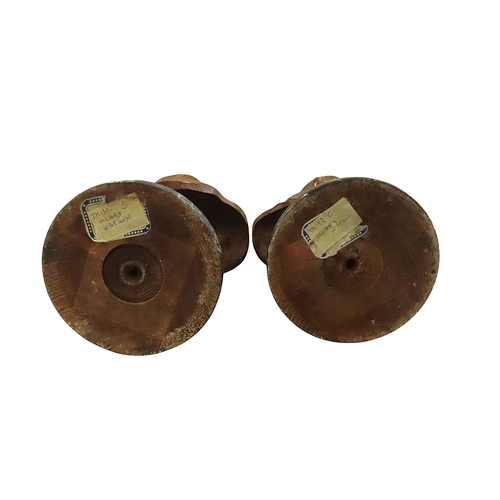 38 - an associated pair of decorative Italian carved limewood or pine busts after Roman emperors, likely ... 